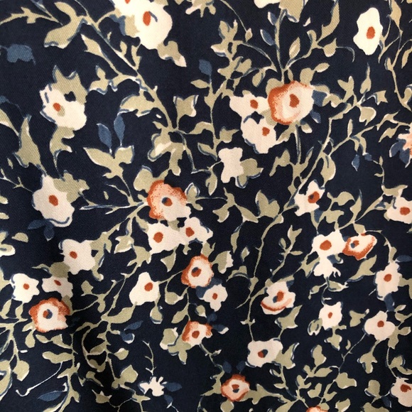 Zara Navy Floral long sleeved blouse - Picture 2 of 4